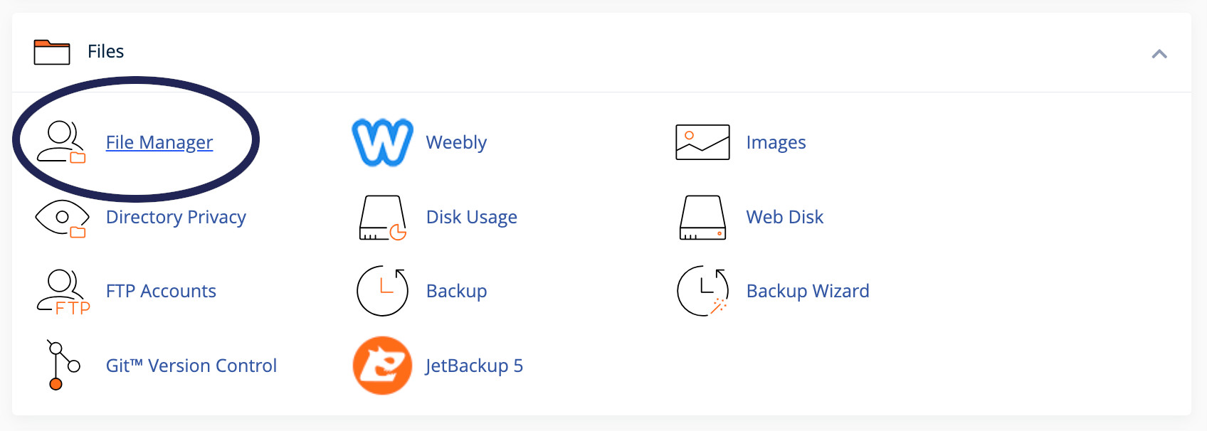Open the File Manager page from within cPanel.