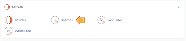 Open the Redirects page in cPanel.