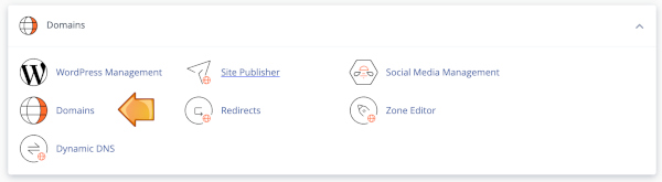 Locate the Domains icon