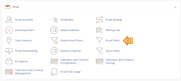 Open the Email FIlters page within cPanel.
