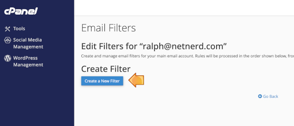 create a new email filter
