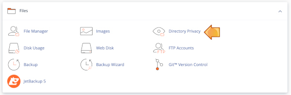cPanel password protect folder